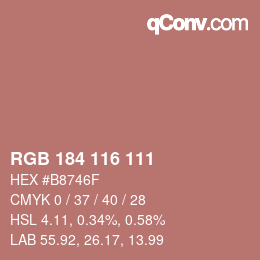 Farbcode: RGB 184 116 111 | qconv.com