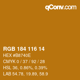 カラーコード: RGB 184 116 14 | qconv.com