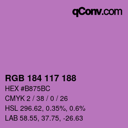 カラーコード: RGB 184 117 188 | qconv.com