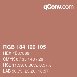 颜色代码: RGB 184 120 105 | qconv.com