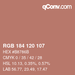 Farbcode: RGB 184 120 107 | qconv.com