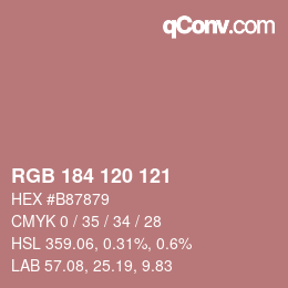 カラーコード: RGB 184 120 121 | qconv.com