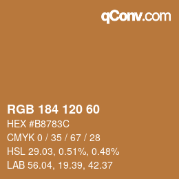 カラーコード: RGB 184 120 60 | qconv.com
