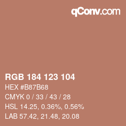 Color code: RGB 184 123 104 | qconv.com