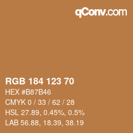 颜色代码: RGB 184 123 70 | qconv.com