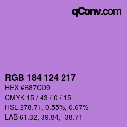 カラーコード: RGB 184 124 217 | qconv.com