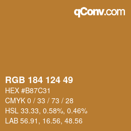 Color code: RGB 184 124 49 | qconv.com