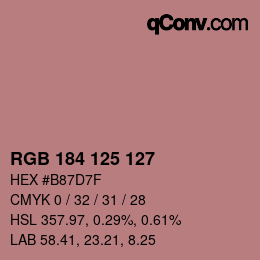 Farbcode: RGB 184 125 127 | qconv.com