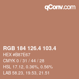 カラーコード: RGB 184 126.4 103.4 | qconv.com