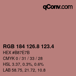 カラーコード: RGB 184 126.8 123.4 | qconv.com