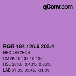 カラーコード: RGB 184 126.8 203.4 | qconv.com