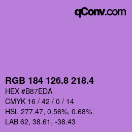 カラーコード: RGB 184 126.8 218.4 | qconv.com
