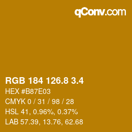 カラーコード: RGB 184 126.8 3.4 | qconv.com