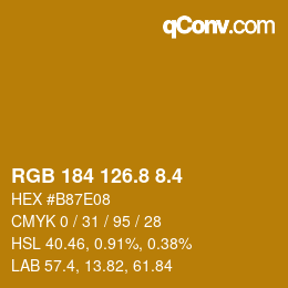 カラーコード: RGB 184 126.8 8.4 | qconv.com