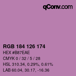Color code: RGB 184 126 174 | qconv.com