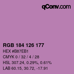 Código de color: RGB 184 126 177 | qconv.com