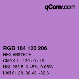 カラーコード: RGB 184 126 206 | qconv.com