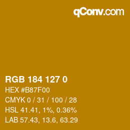 颜色代码: RGB 184 127 0 | qconv.com