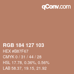 Color code: RGB 184 127 103 | qconv.com