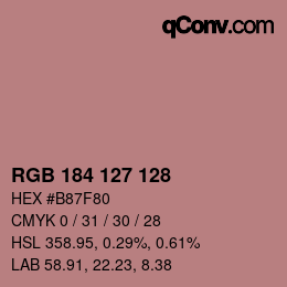 Color code: RGB 184 127 128 | qconv.com