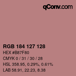 颜色代码: RGB 184 127 128 | qconv.com