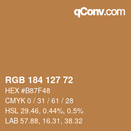 Color code: RGB 184 127 72 | qconv.com