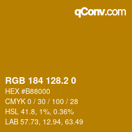 カラーコード: RGB 184 128.2 0 | qconv.com