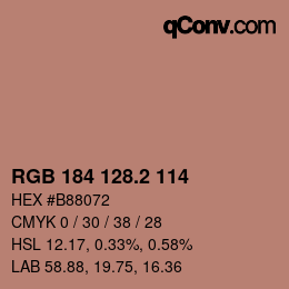カラーコード: RGB 184 128.2 114 | qconv.com