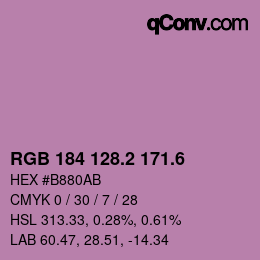 カラーコード: RGB 184 128.2 171.6 | qconv.com