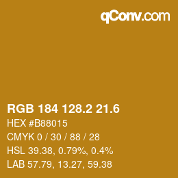 カラーコード: RGB 184 128.2 21.6 | qconv.com