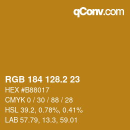 カラーコード: RGB 184 128.2 23 | qconv.com