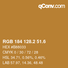 カラーコード: RGB 184 128.2 51.6 | qconv.com