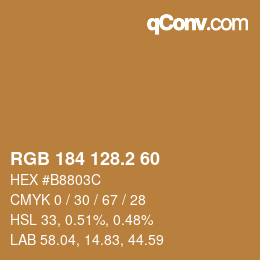 カラーコード: RGB 184 128.2 60 | qconv.com