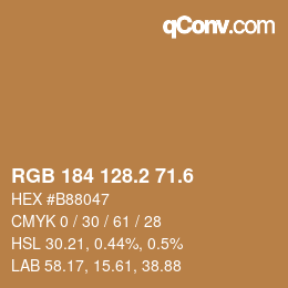 カラーコード: RGB 184 128.2 71.6 | qconv.com