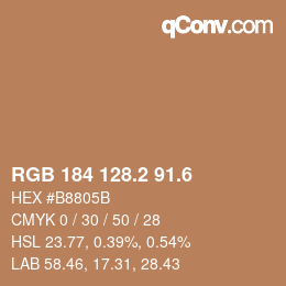 カラーコード: RGB 184 128.2 91.6 | qconv.com
