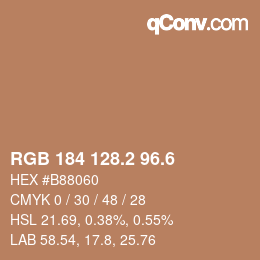 カラーコード: RGB 184 128.2 96.6 | qconv.com