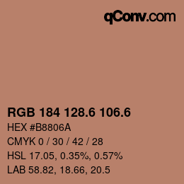 カラーコード: RGB 184 128.6 106.6 | qconv.com