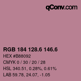 カラーコード: RGB 184 128.6 146.6 | qconv.com