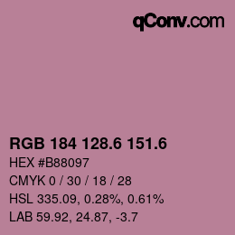 カラーコード: RGB 184 128.6 151.6 | qconv.com