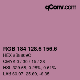 カラーコード: RGB 184 128.6 156.6 | qconv.com