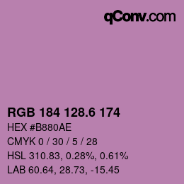 カラーコード: RGB 184 128.6 174 | qconv.com