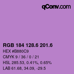 カラーコード: RGB 184 128.6 201.6 | qconv.com