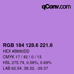 カラーコード: RGB 184 128.6 221.6 | qconv.com
