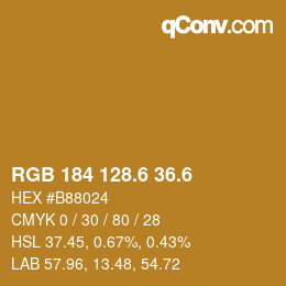 カラーコード: RGB 184 128.6 36.6 | qconv.com