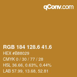 カラーコード: RGB 184 128.6 41.6 | qconv.com