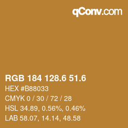 カラーコード: RGB 184 128.6 51.6 | qconv.com