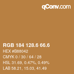 カラーコード: RGB 184 128.6 66.6 | qconv.com