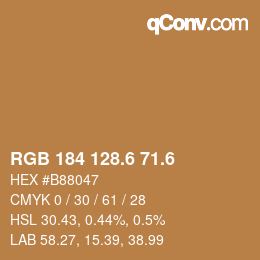 カラーコード: RGB 184 128.6 71.6 | qconv.com
