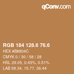 カラーコード: RGB 184 128.6 76.6 | qconv.com