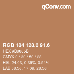 カラーコード: RGB 184 128.6 91.6 | qconv.com